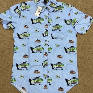 Disney the Jungle Book Men's Light Blue Graphic Casual Shirt